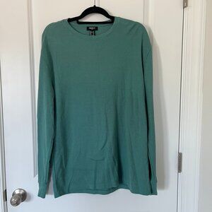Forever 21 Men's Green Medium Waffle Long Sleeve Shirt